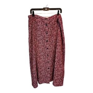 Christopher & Banks Red Maxi A-Line Skirt